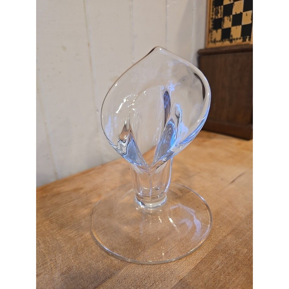 Cambridge "Jack-in-the-Pulpit"/Calla Lily Vintage Clear Glass Candle Holder